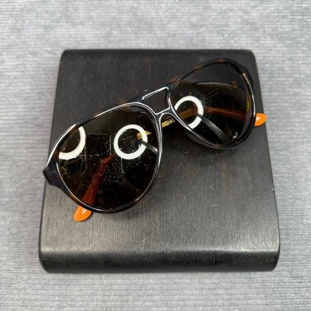 Toms Marco Aviator Sunglasses Tortoiseshell Orange Colorblock Y2k
